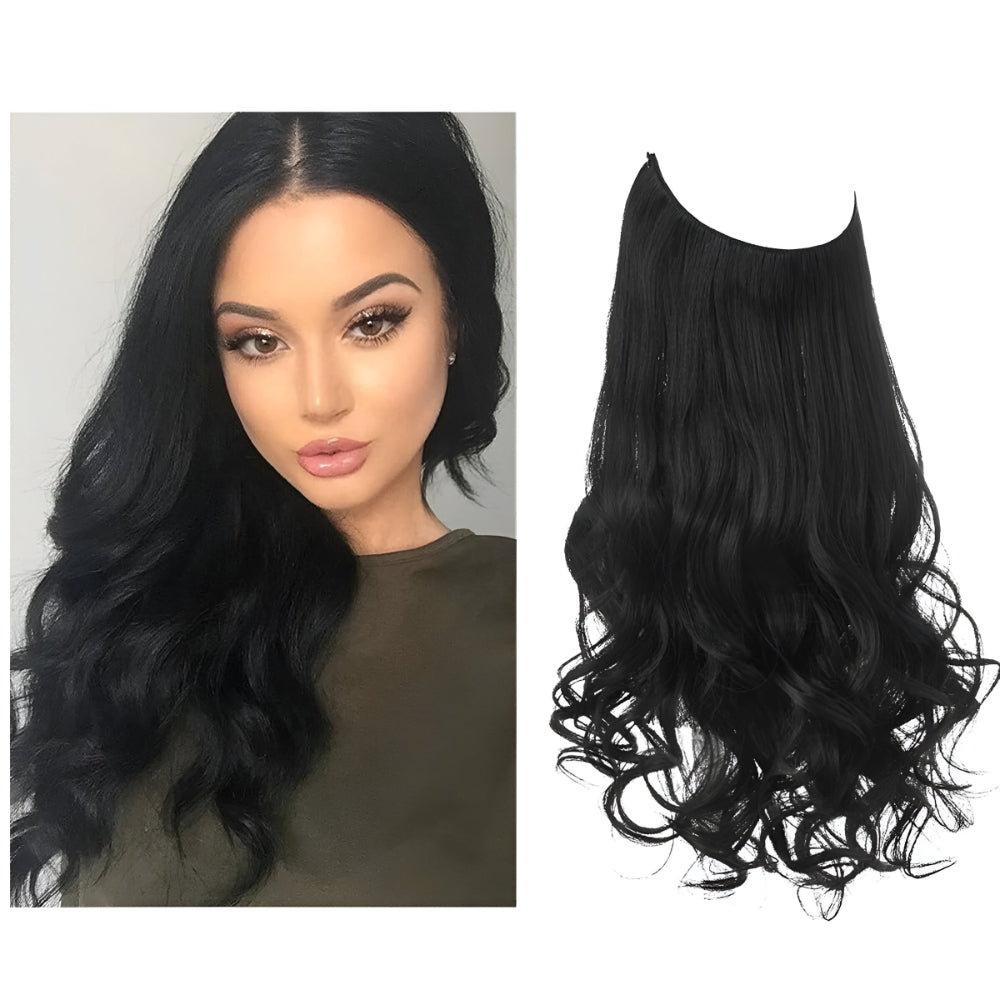 Extensões de Cabelo Natural Ondulado com Presilhas para Comprimento e Volume Prolongados