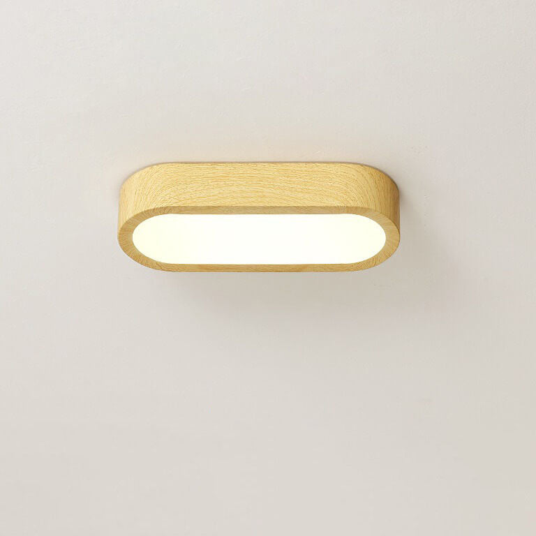 Plafonnier LED encastré à grain de bois naturel avec 8W intégré
