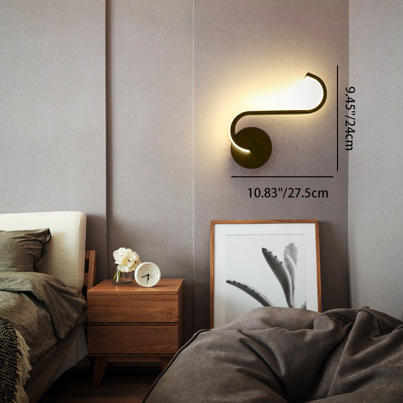 Applique murale LED Curves Line avec arc sculptural lumineux