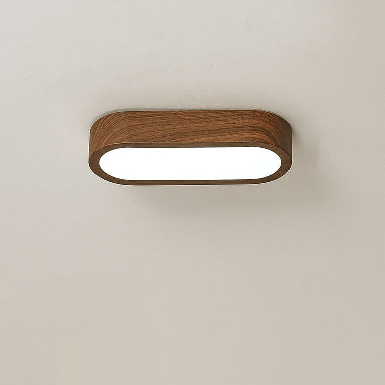 Plafonnier LED encastré à grain de bois naturel avec 8W intégré