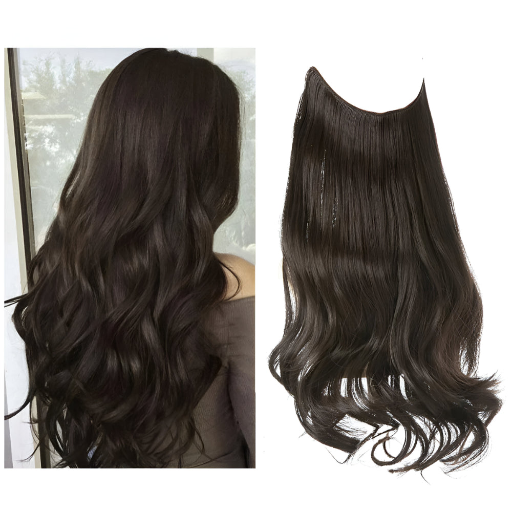 Extensões de Cabelo Natural Ondulado com Presilhas para Comprimento e Volume Prolongados