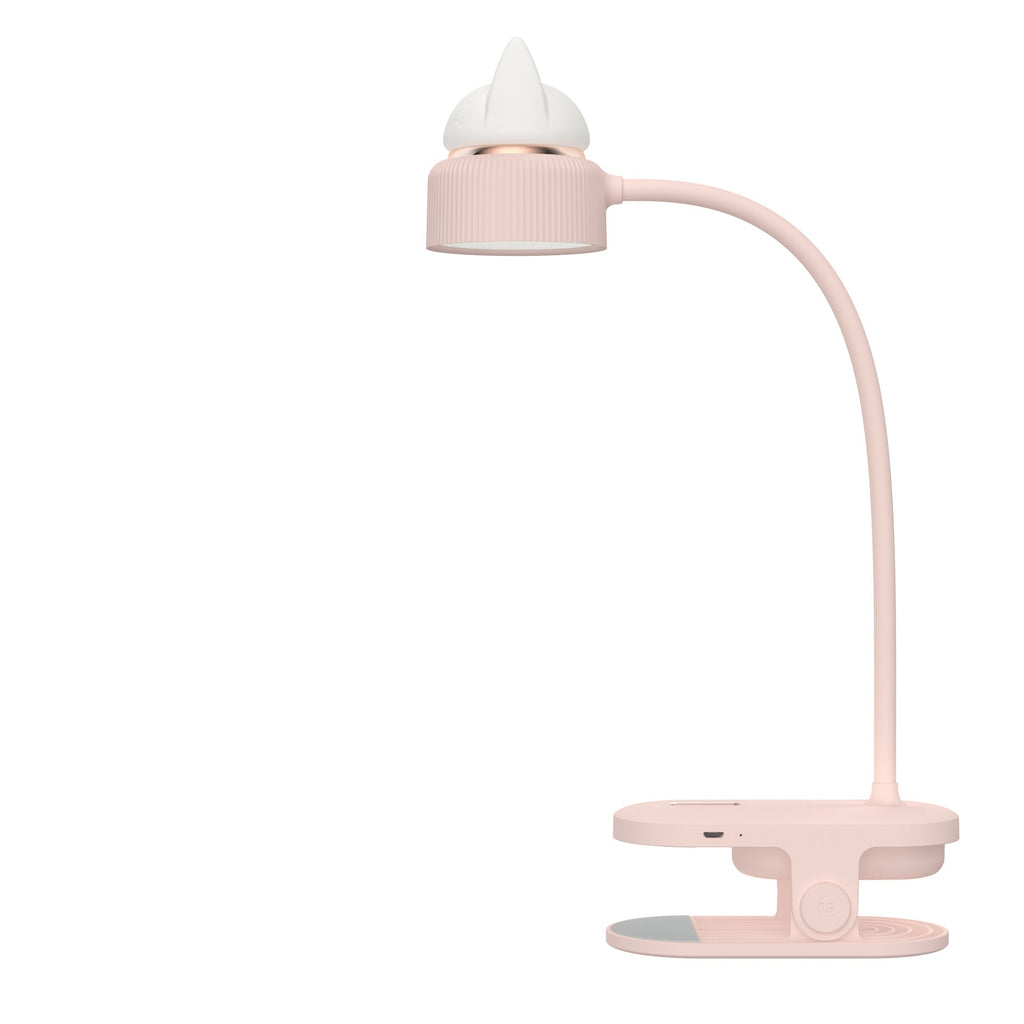 LumaClip LED lampička s klipem ve tvaru kočičích uší pro použití na stole v domácí kanceláři, pohodlí pro oči