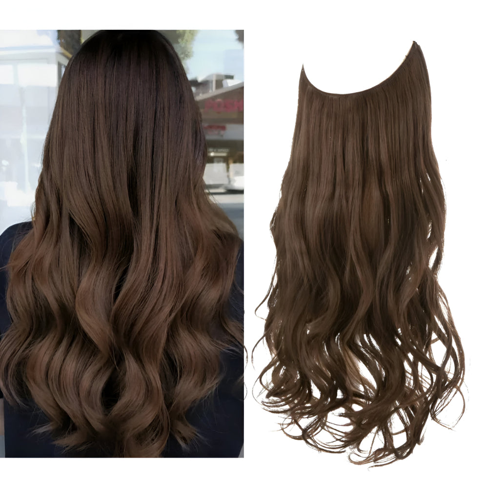 Extensões de Cabelo Natural Ondulado com Presilhas para Comprimento e Volume Prolongados