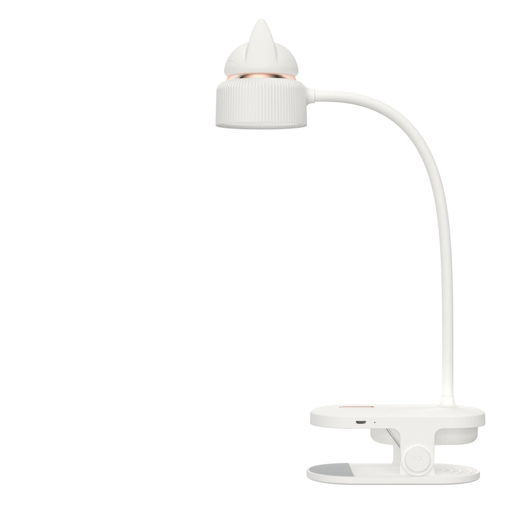 LumaClip LED lampička s klipem ve tvaru kočičích uší pro použití na stole v domácí kanceláři, pohodlí pro oči