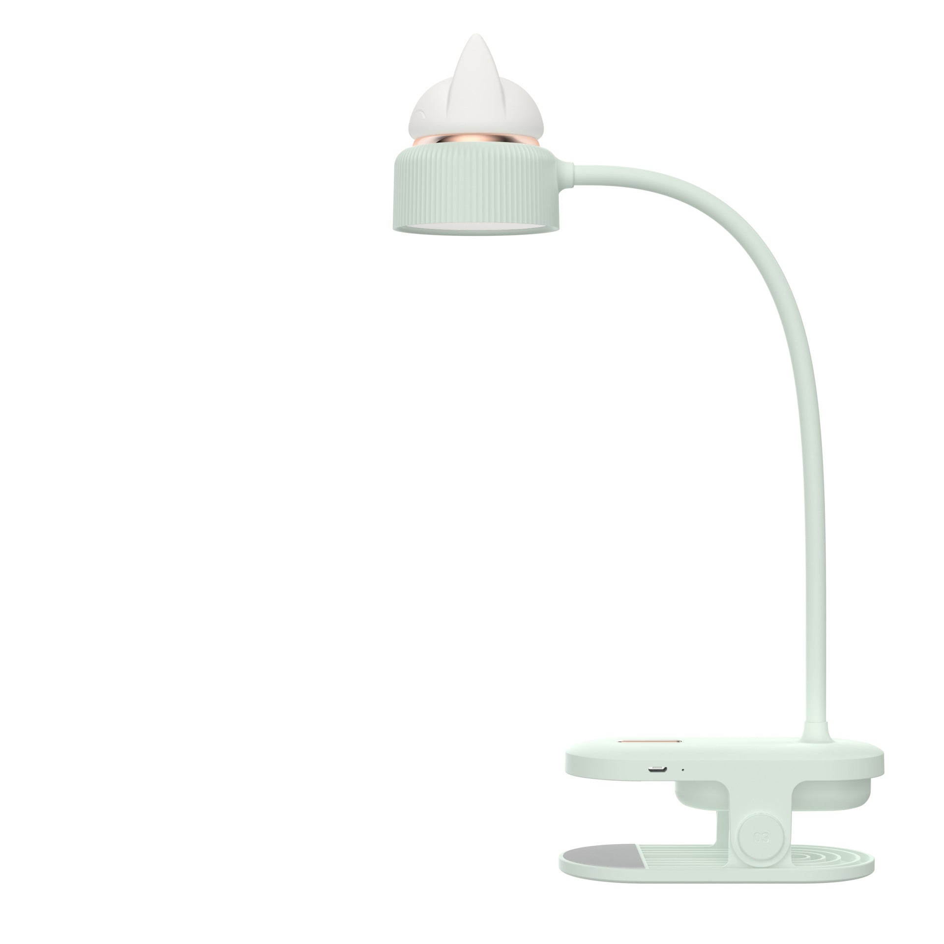 LumaClip LED lampička s klipem ve tvaru kočičích uší pro použití na stole v domácí kanceláři, pohodlí pro oči