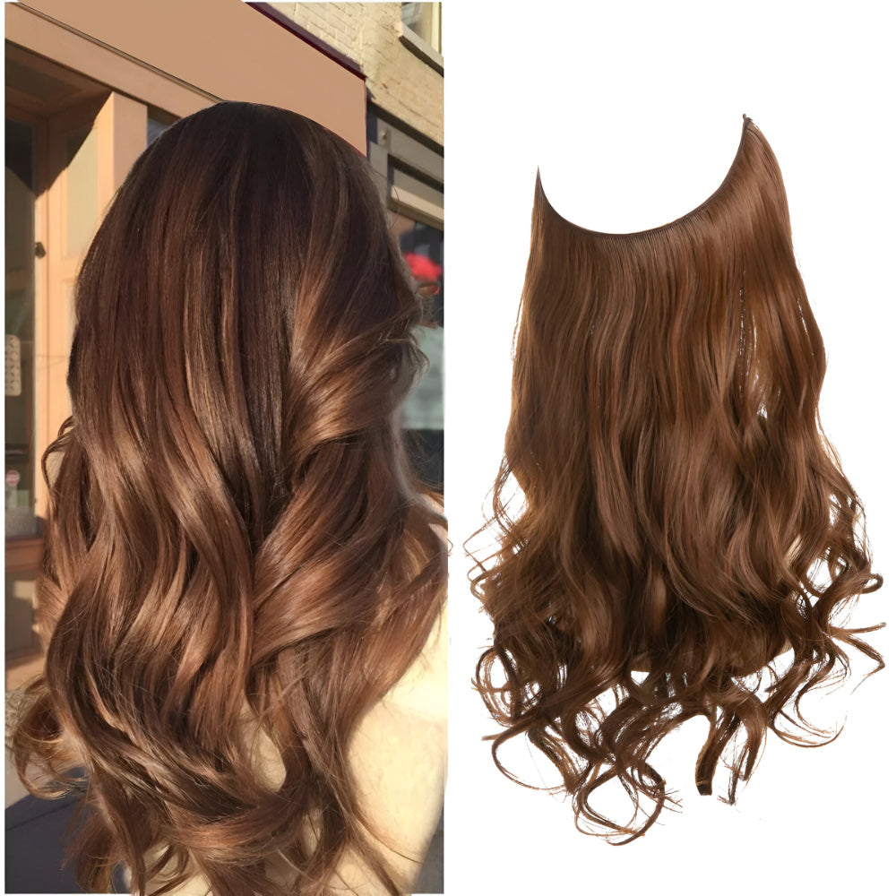 Extensões de Cabelo Natural Ondulado com Presilhas para Comprimento e Volume Prolongados