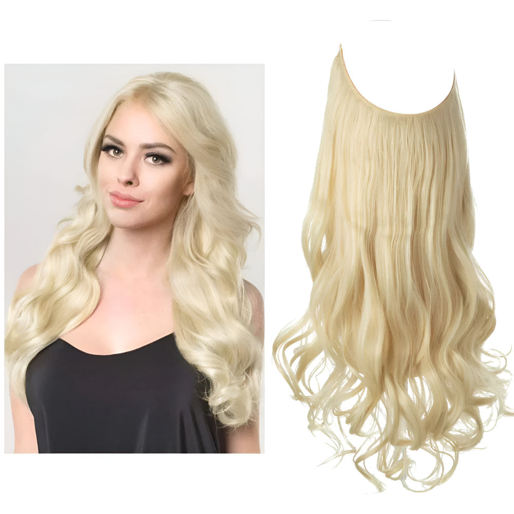 Extensões de Cabelo Natural Ondulado com Presilhas para Comprimento e Volume Prolongados