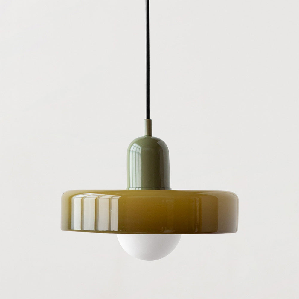 Lampada a sospensione nordica con aspetto in vetro retrò per spazi moderni e colorati