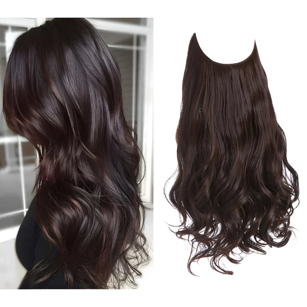 Extensões de Cabelo Natural Ondulado com Presilhas para Comprimento e Volume Prolongados