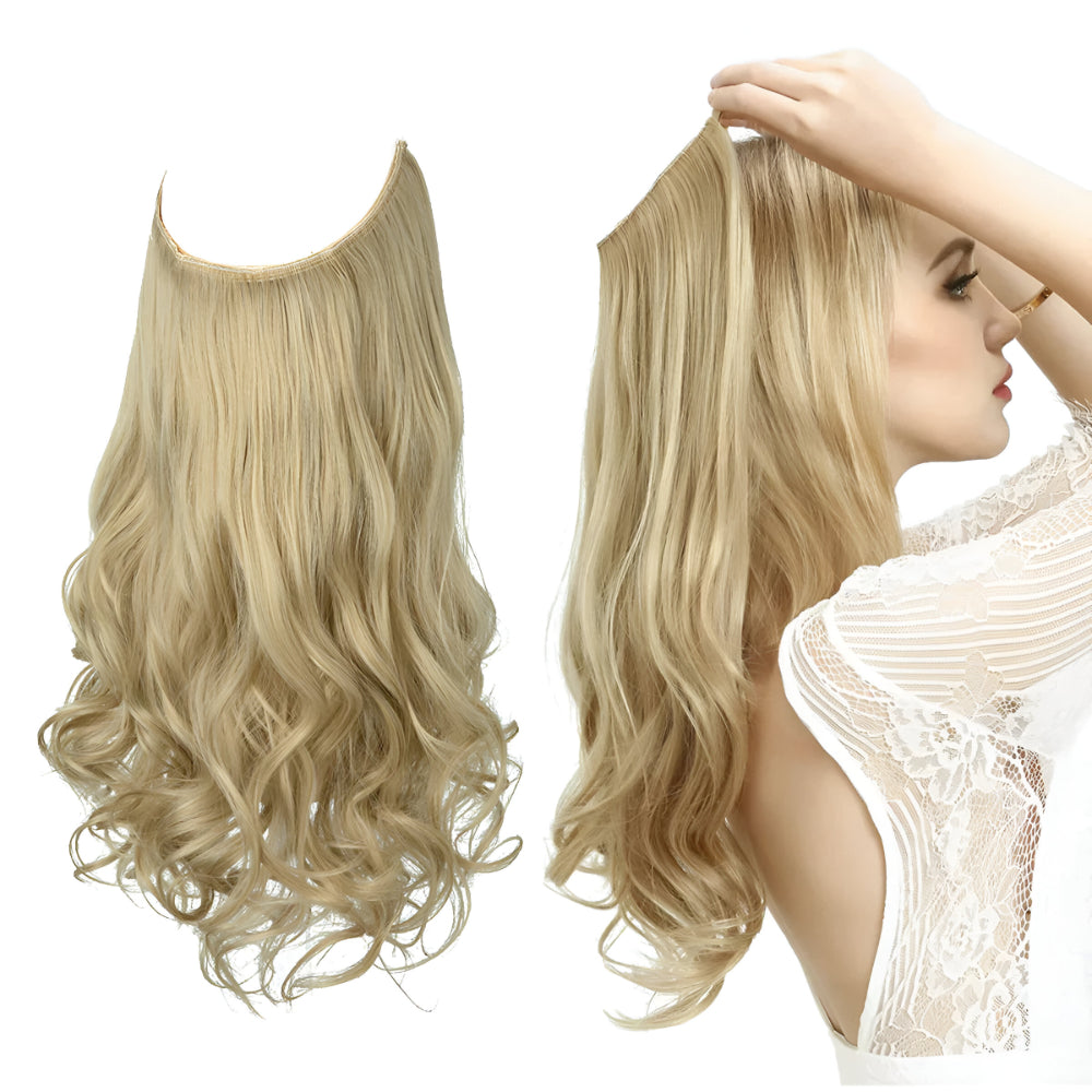 Extensões de Cabelo Natural Ondulado com Presilhas para Comprimento e Volume Prolongados