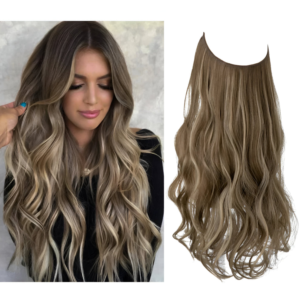 Extensões de Cabelo Natural Ondulado com Presilhas para Comprimento e Volume Prolongados