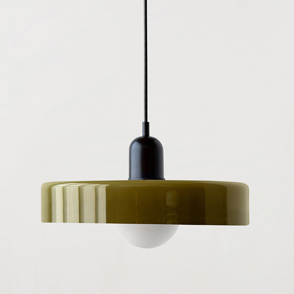 Lampada a sospensione nordica con aspetto in vetro retrò per spazi moderni e colorati