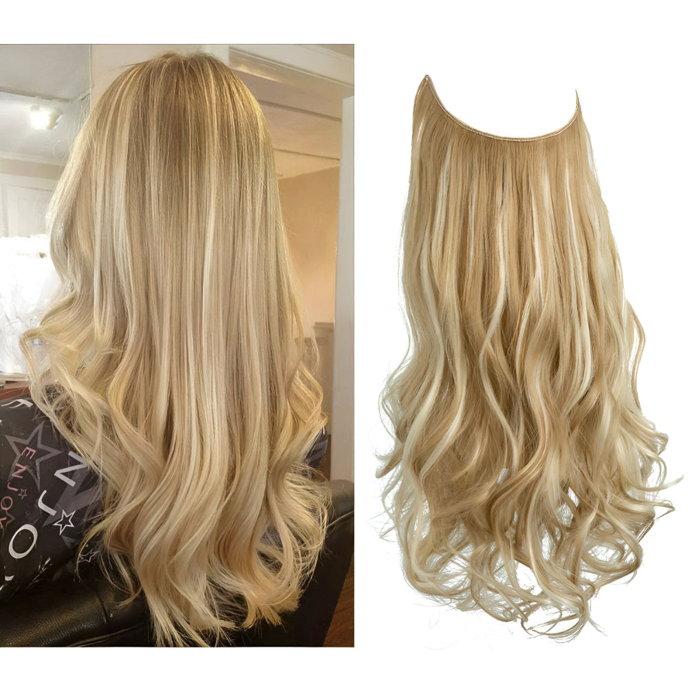 Extensões de Cabelo Natural Ondulado com Presilhas para Comprimento e Volume Prolongados