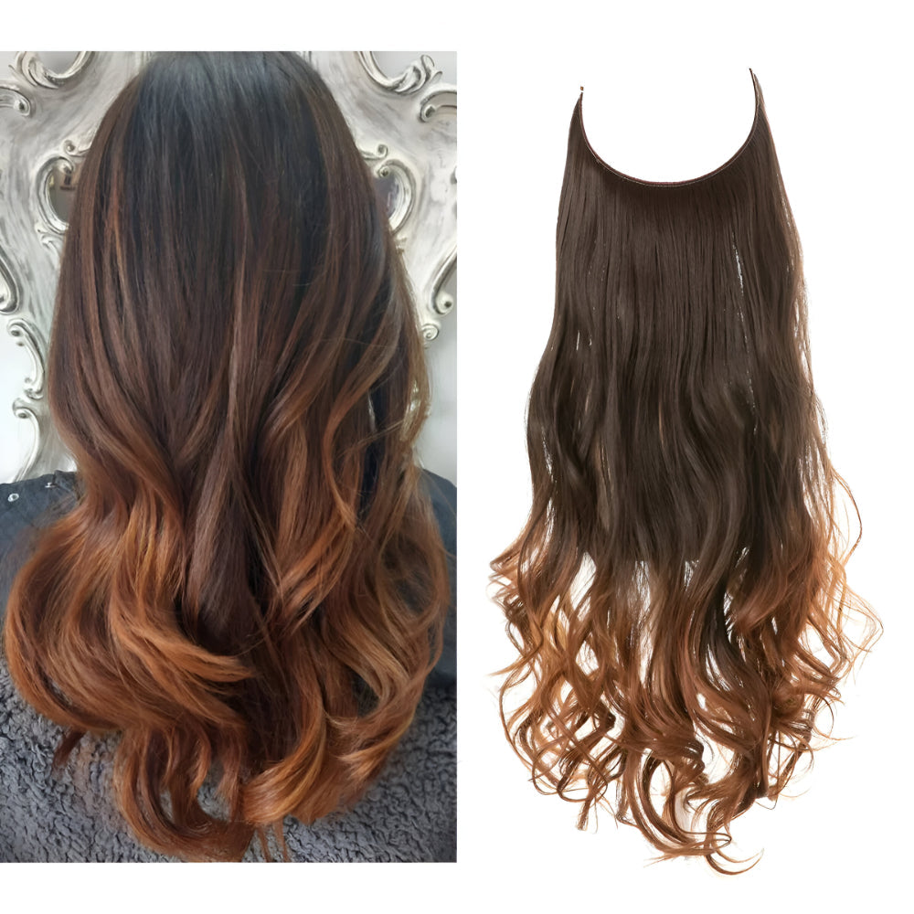Extensões de Cabelo Natural Ondulado com Presilhas para Comprimento e Volume Prolongados