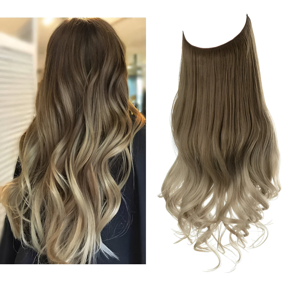 Extensões de Cabelo Natural Ondulado com Presilhas para Comprimento e Volume Prolongados