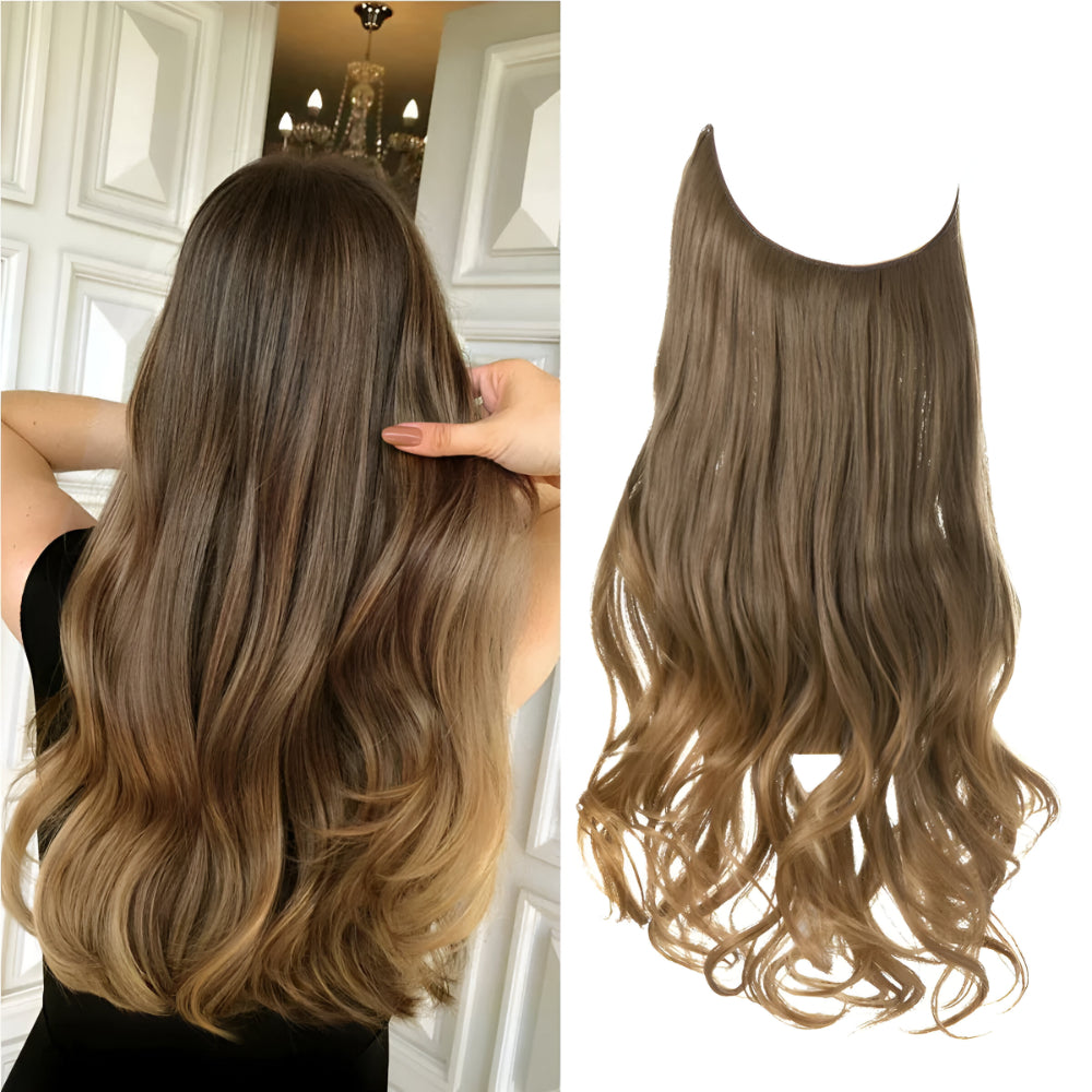 Extensões de Cabelo Natural Ondulado com Presilhas para Comprimento e Volume Prolongados