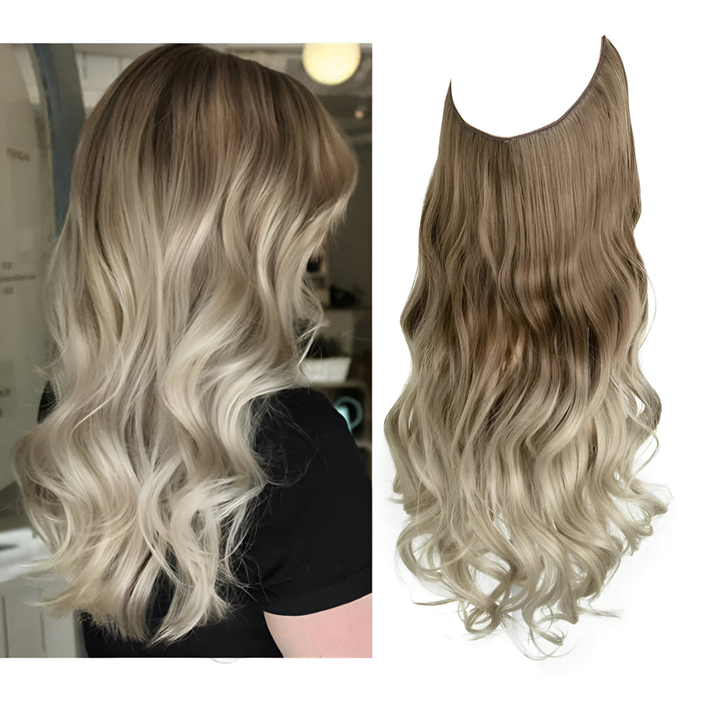 Extensões de Cabelo Natural Ondulado com Presilhas para Comprimento e Volume Prolongados