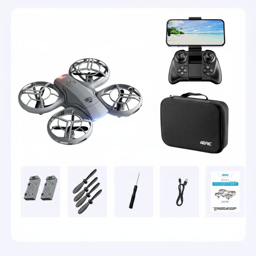 Dronă Compactă AeroGlide FPV cu Cameră Unghi Larg 1080P și Menținere Altitudine