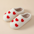 Women's Cozy Memory Foam Slippers With Heart Print Design