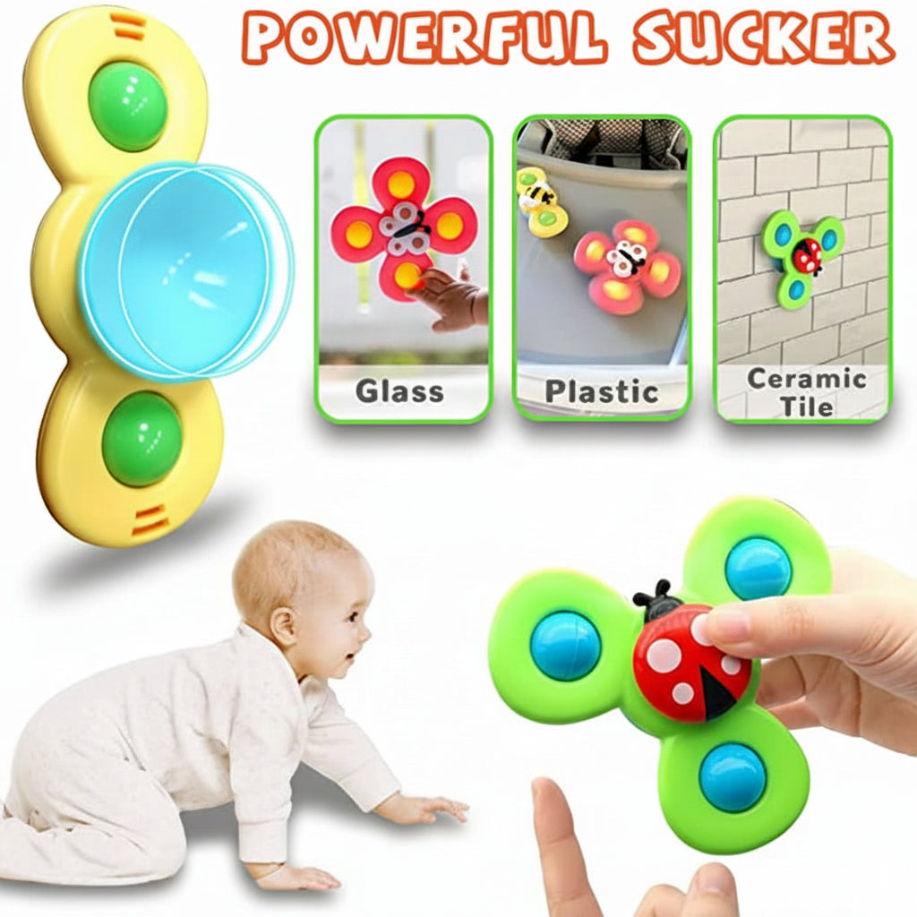 Suction Spinner Bath Toy For Baby Sensory Play And High Chair
