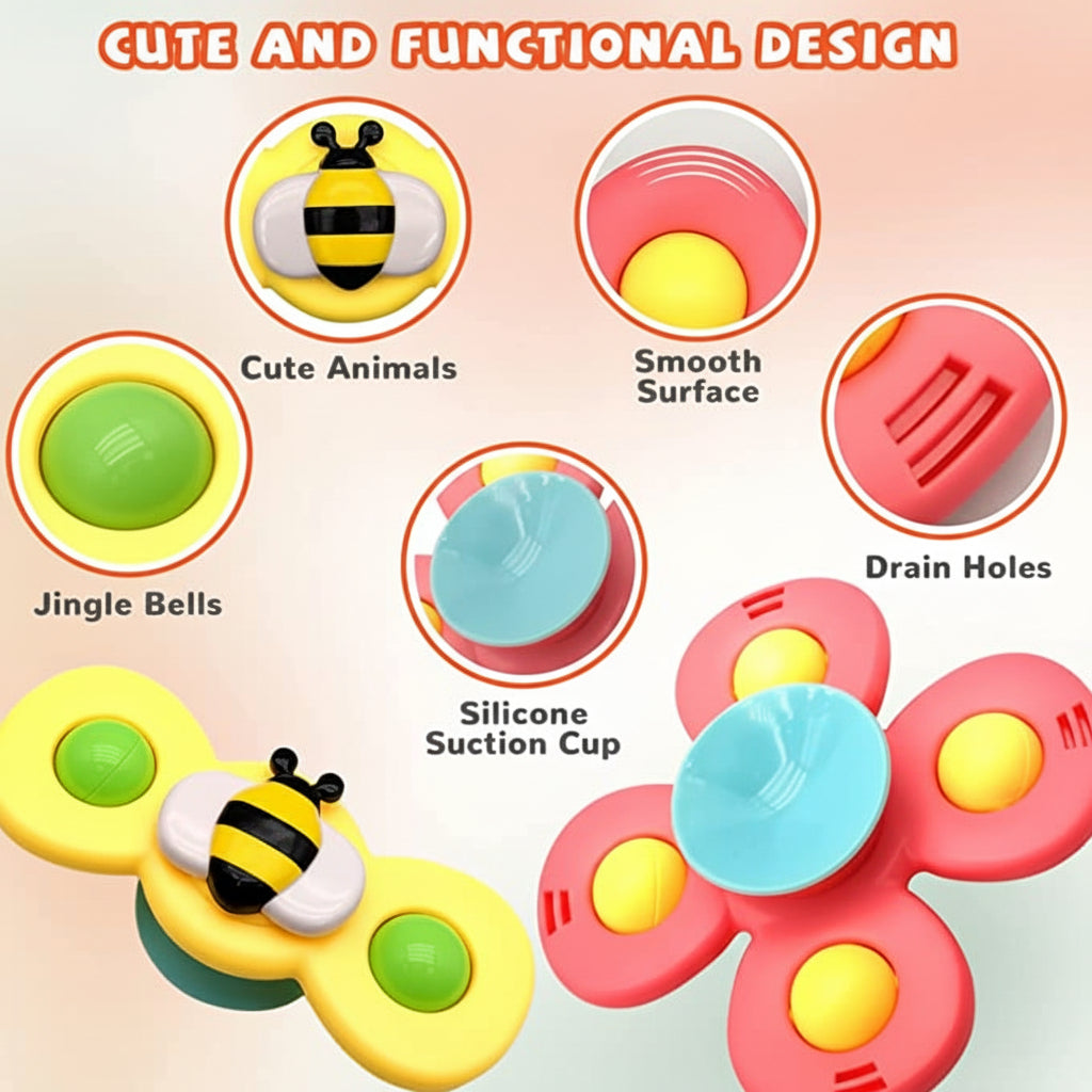 Suction Spinner Bath Toy For Baby Sensory Play And High Chair