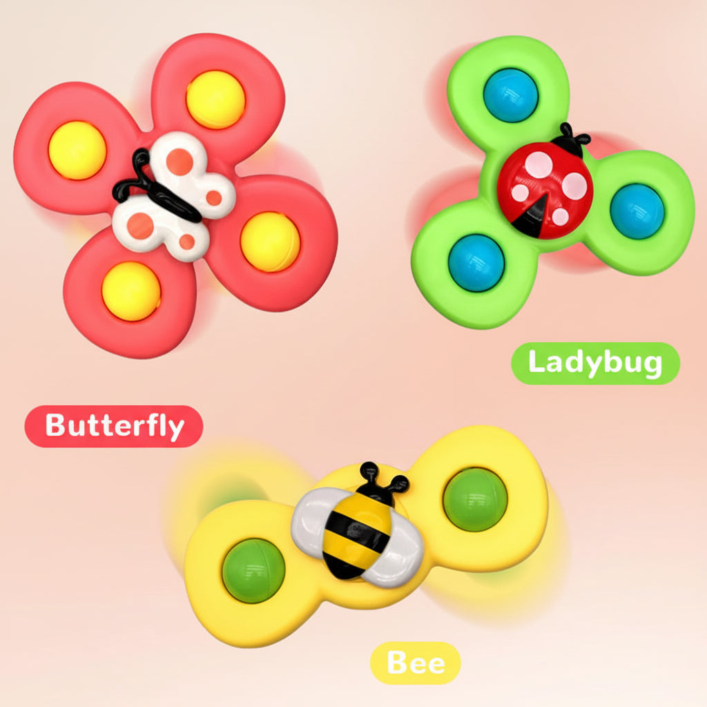 Suction Spinner Bath Toy For Baby Sensory Play And High Chair
