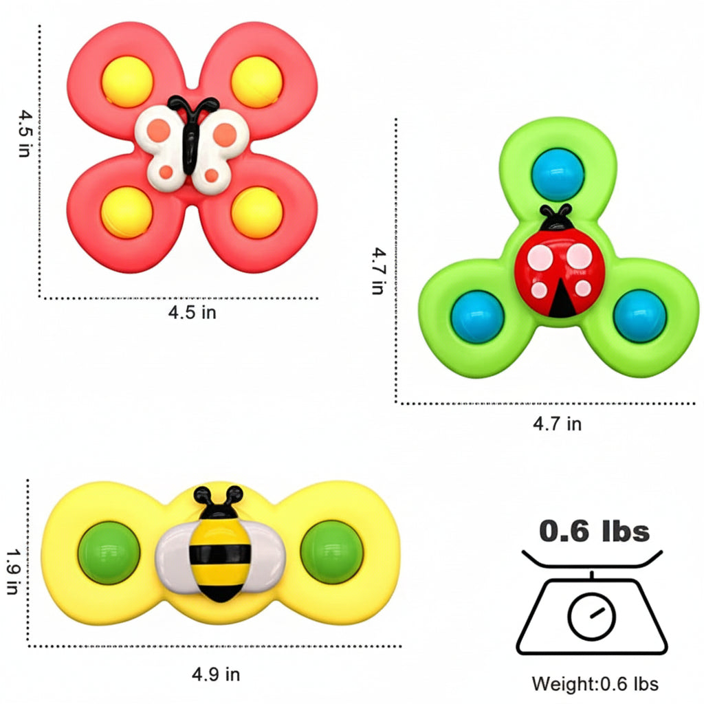 Suction Spinner Bath Toy For Baby Sensory Play And High Chair