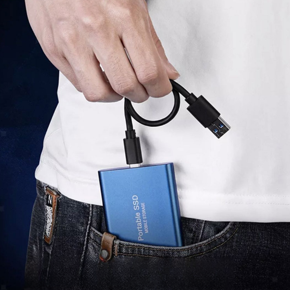 قرص صلب خارجي محمول USB C بسعة 512 جيجابايت للتخزين السريع