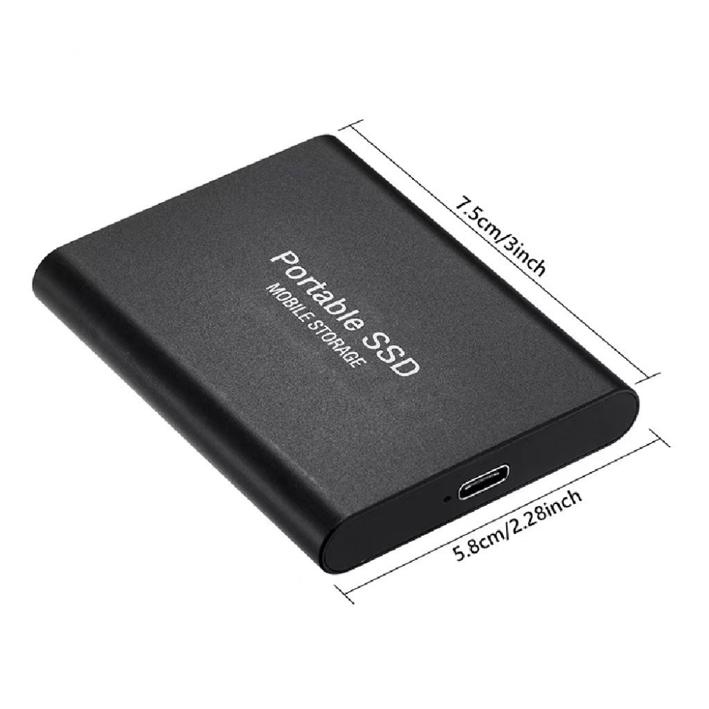 قرص صلب خارجي محمول USB C بسعة 512 جيجابايت للتخزين السريع