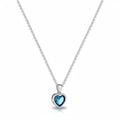 Sapphire Birthstone Heart Pendant Necklace In Silver