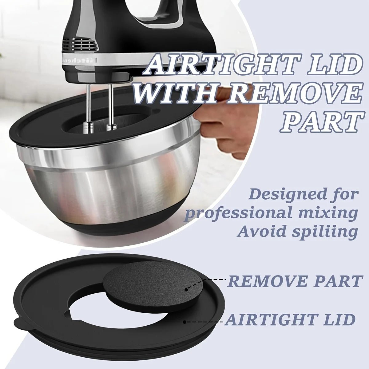 NovaMix 8 Piece Stainless Steel Mixing Bowls With Airtight Lids For Easy Meal Prep