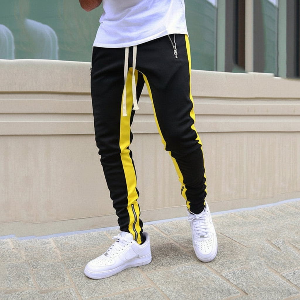 Men's Slim Fit Joggers With Side Stripe Athletic Sweatpants