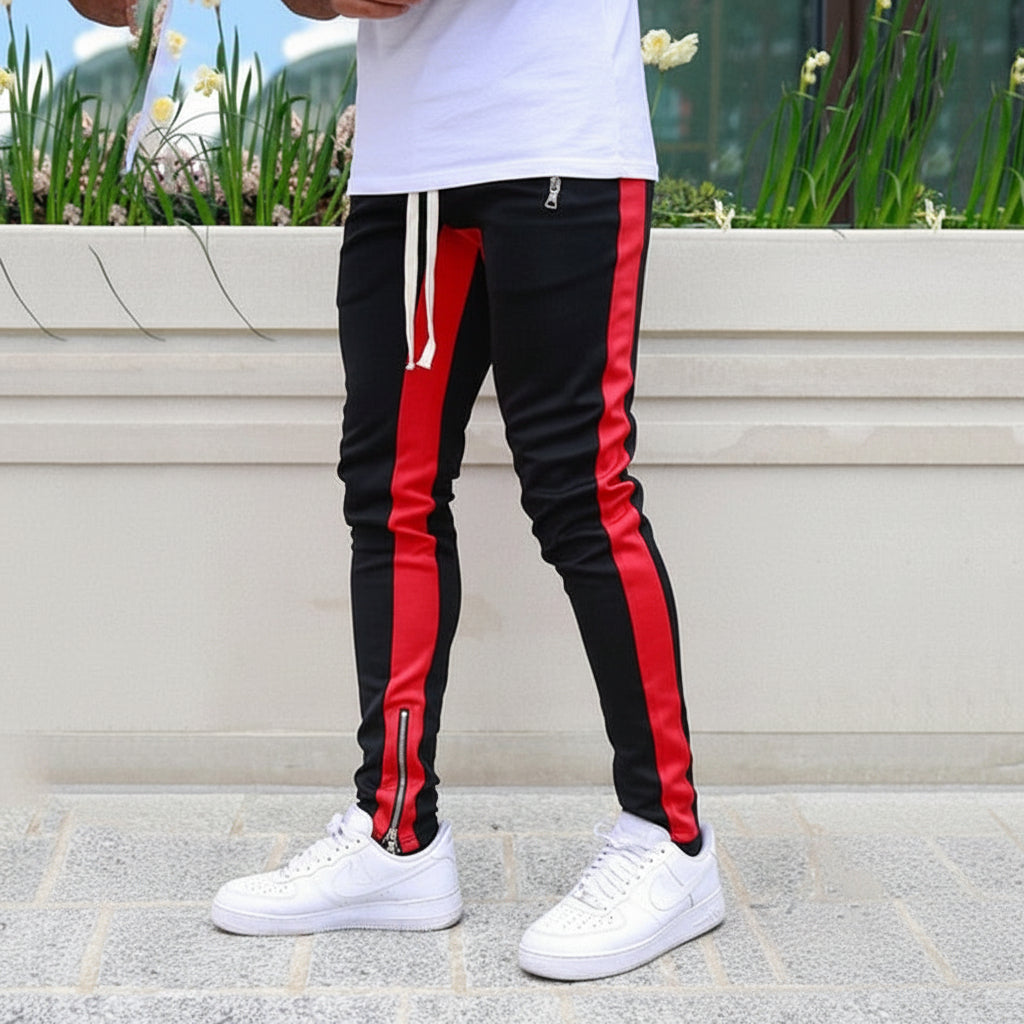 Men's Slim Fit Joggers With Side Stripe Athletic Sweatpants