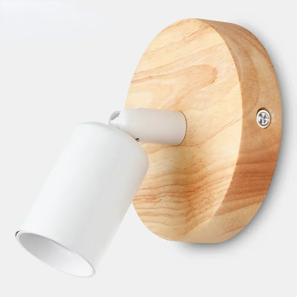 Vintage Wall Lamp With Adjustable Wood And Metal Sconce