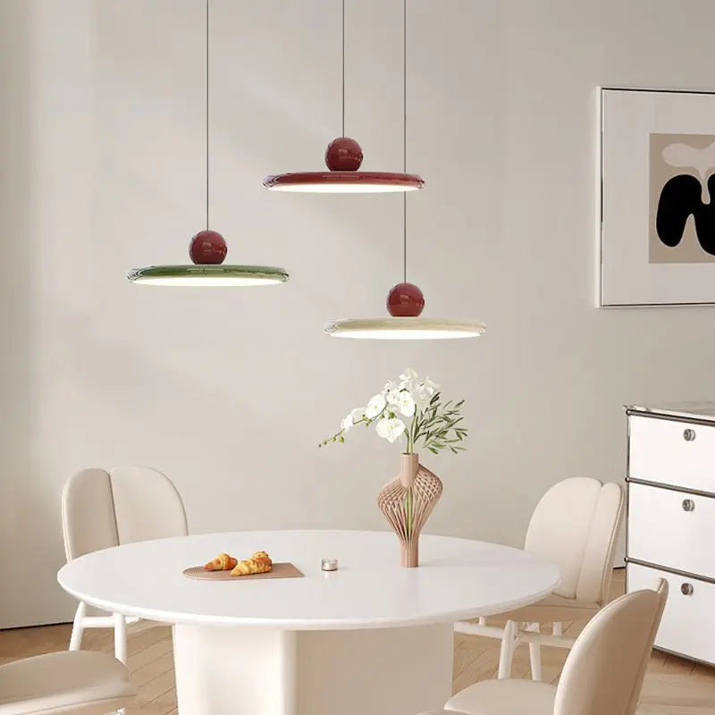 Závěsné svítidlo Nordic Saucer LED krémový povrch stropní lampa
