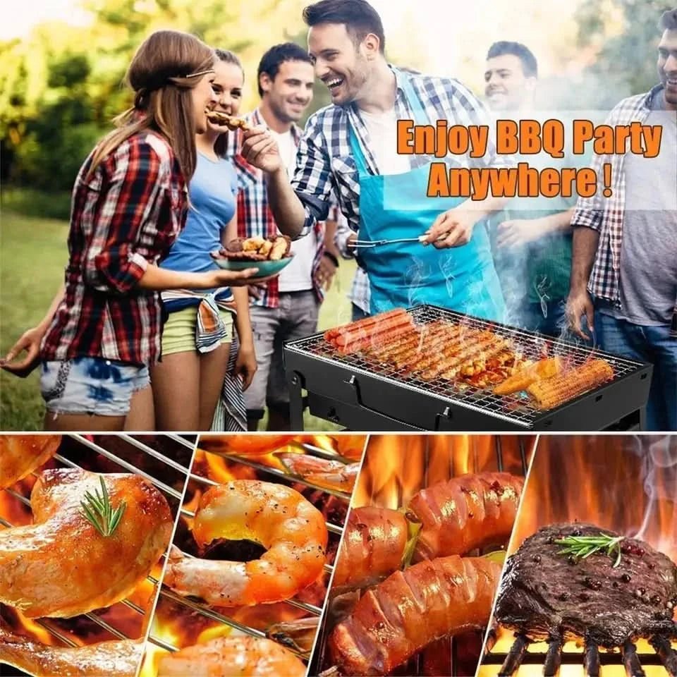 TrailBlaze Edelstahl Holzkohlegrill, kompakter Outdoor-Grill zum Camping