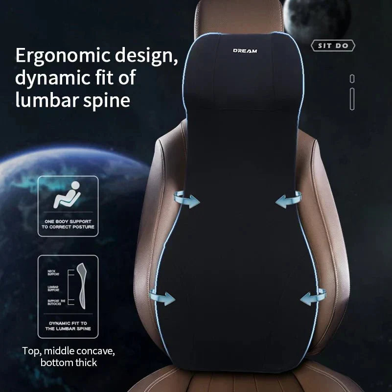 DriveEase Integrated Car Neck And Lumbar Support Made Of Memory Foam