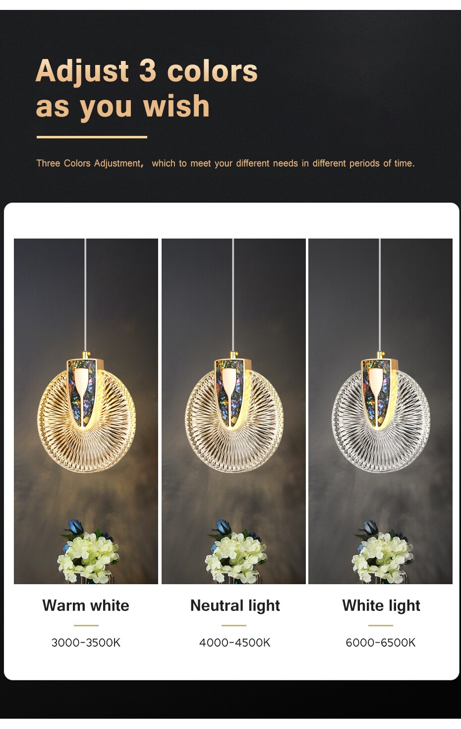 Lampada a sospensione LED rotonda Solara Crystal oro | Snurv
