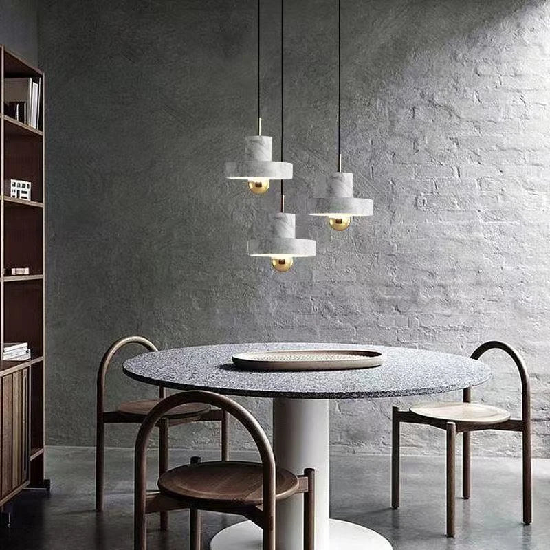Marmorlampa med naturlig sten, postmodern design
