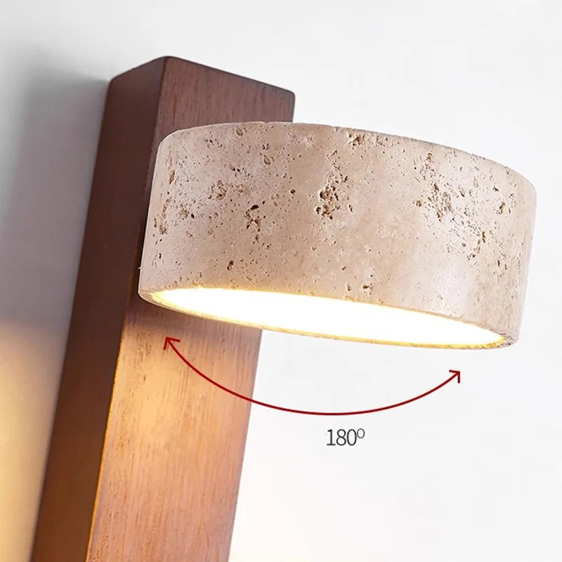 Lámpara de Pared Éclat: Luz de Cabecera Inspirada en el Wabi-Sabi Francés con Interruptor de Tirón