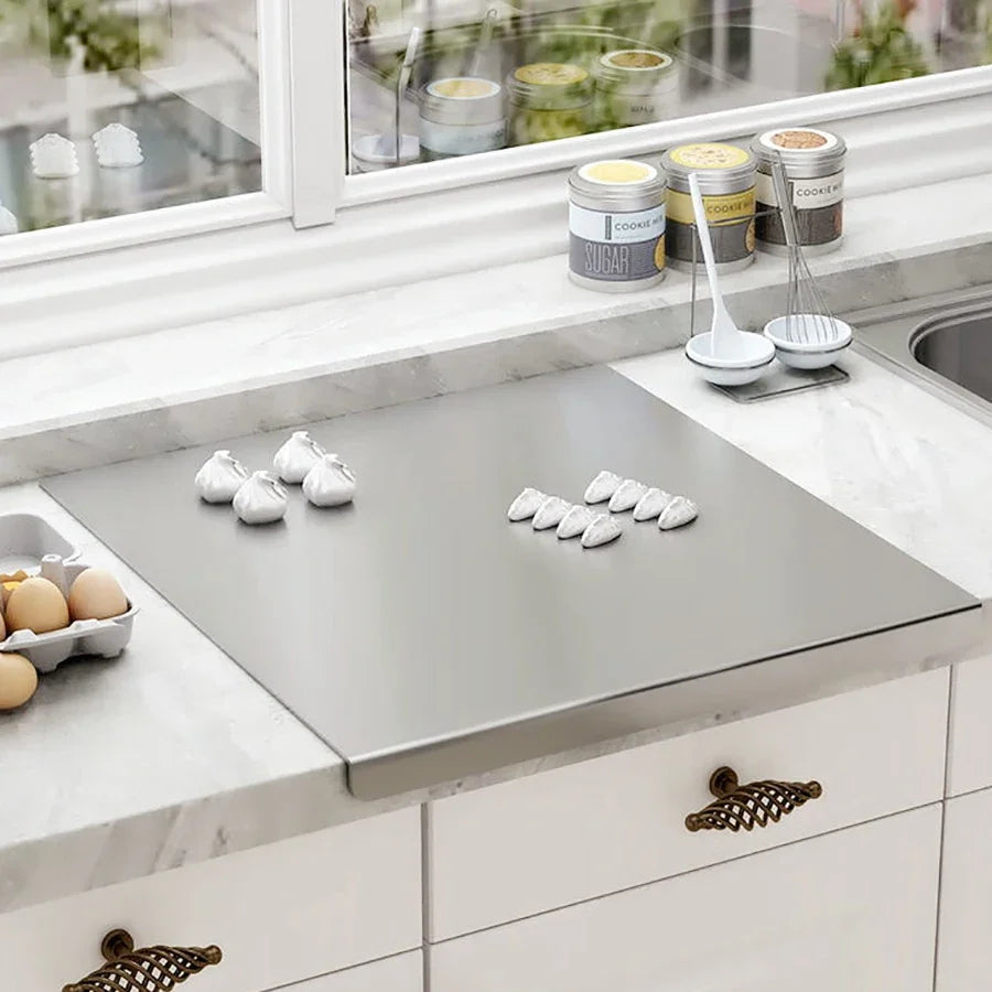 Double-Sided Stainless Steel Cutting Board For Chopping And Kneading