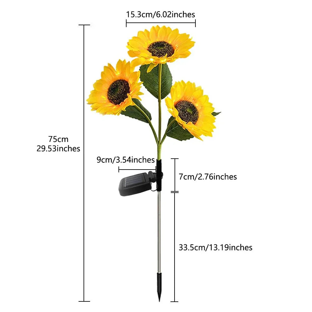 Wasserdichte Sonnenblumen-Solarlampe für Garten und Außenbereich mit automatischer Beleuchtung