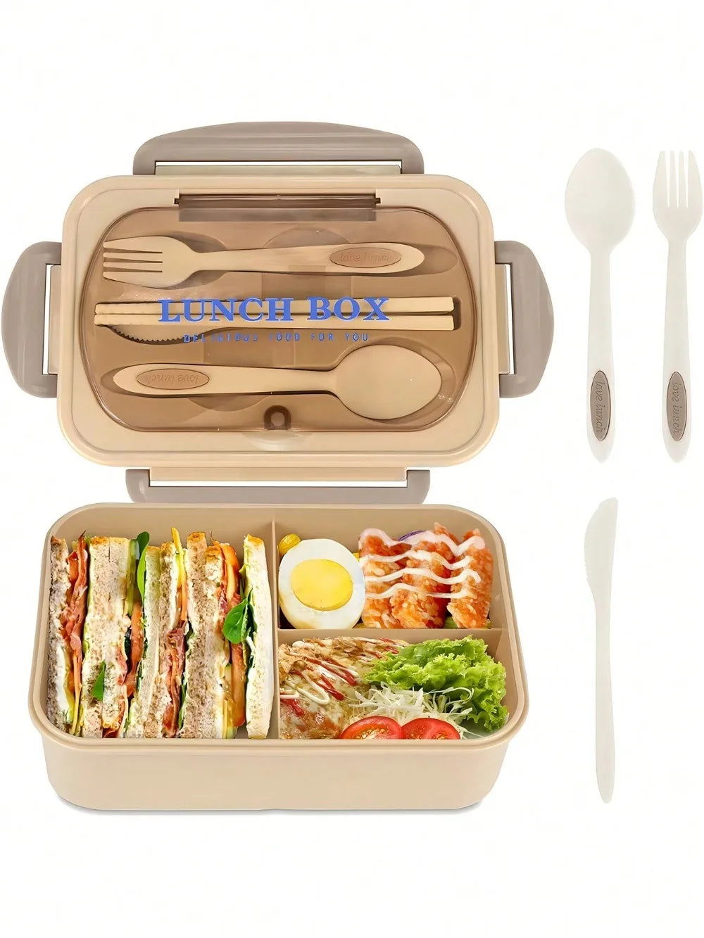 MealMate Bento Utensils Lunch Box Four Compartments Leak Proof