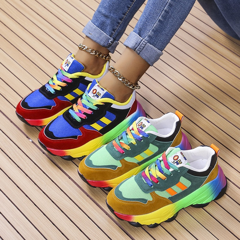NovaStride Trainer Unterstützende Freizeitsneaker in Regenbogenfarben