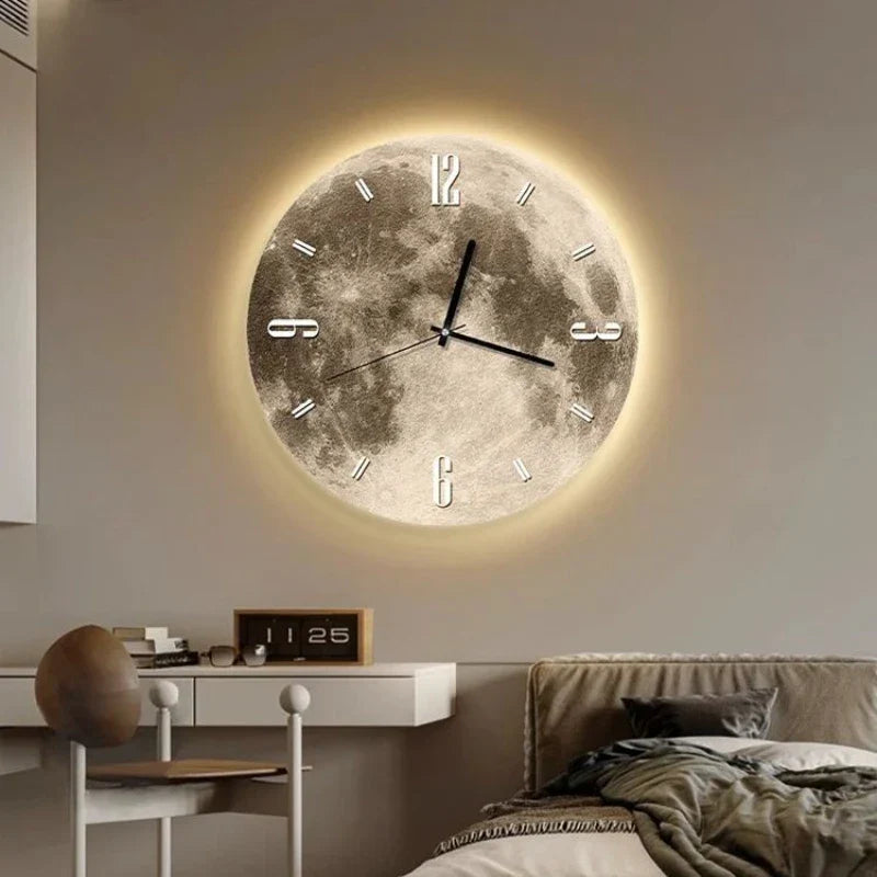 Lunar LED-vægur med diskret månelys på displayet
