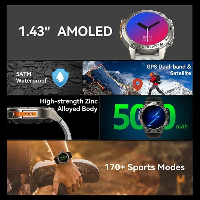 RidgeNova X Outdoor-Smartwatch mit GPS, Kompass und Gesundheitsüberwachung