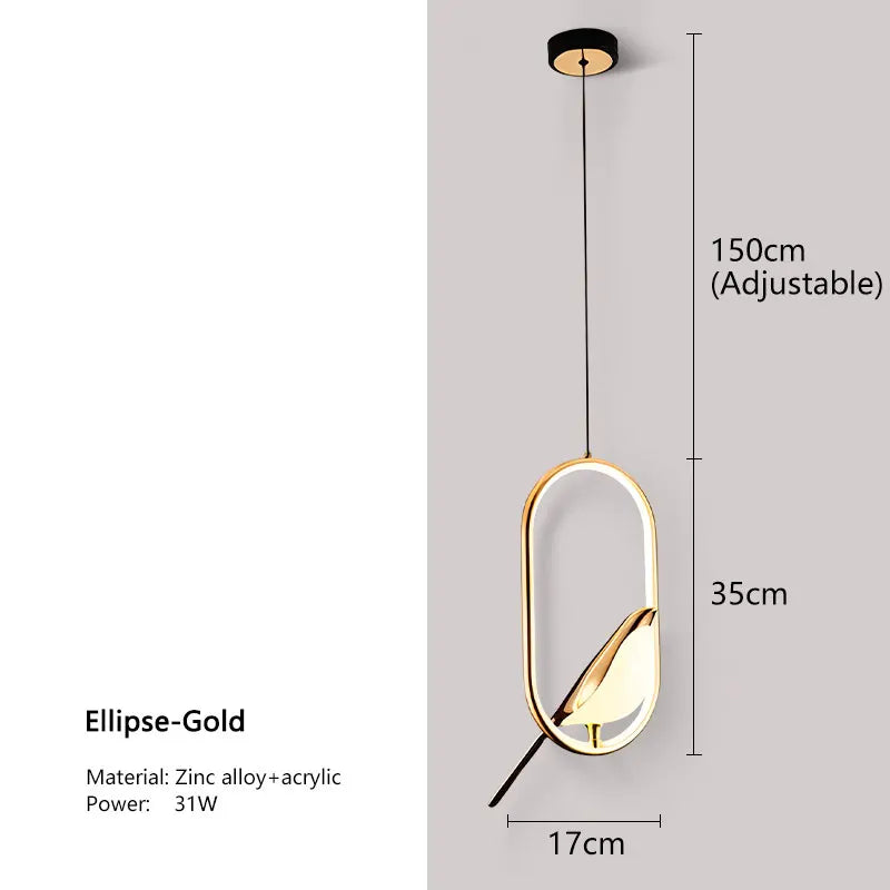 Lampa wisząca Magpie z nordyckimi motywami ptaków do nowoczesnych wnętrz