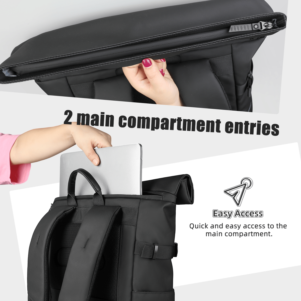 TrailNova Expandable Outdoor Backpack With Laptop Compartment And Large Capacity