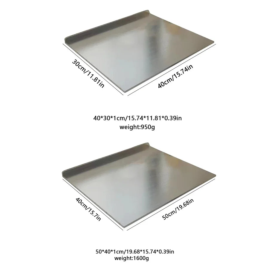 Double-Sided Stainless Steel Cutting Board For Chopping And Kneading