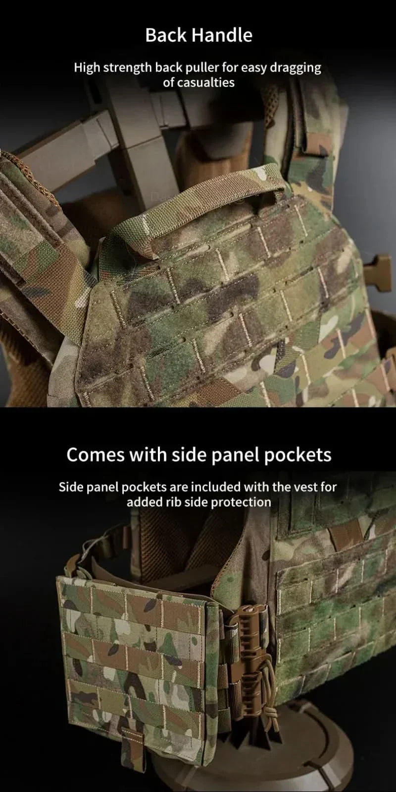 Modułowa kamizelka taktyczna Vanguard Armor Carrier z laserowo wycinanym systemem MOLLE i szybkim zwalnianiem